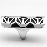 High polished (no plating) Stainless Steel Ring with Epoxy  in Jet