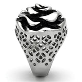 High polished (no plating) Stainless Steel Ring with Epoxy  in Jet