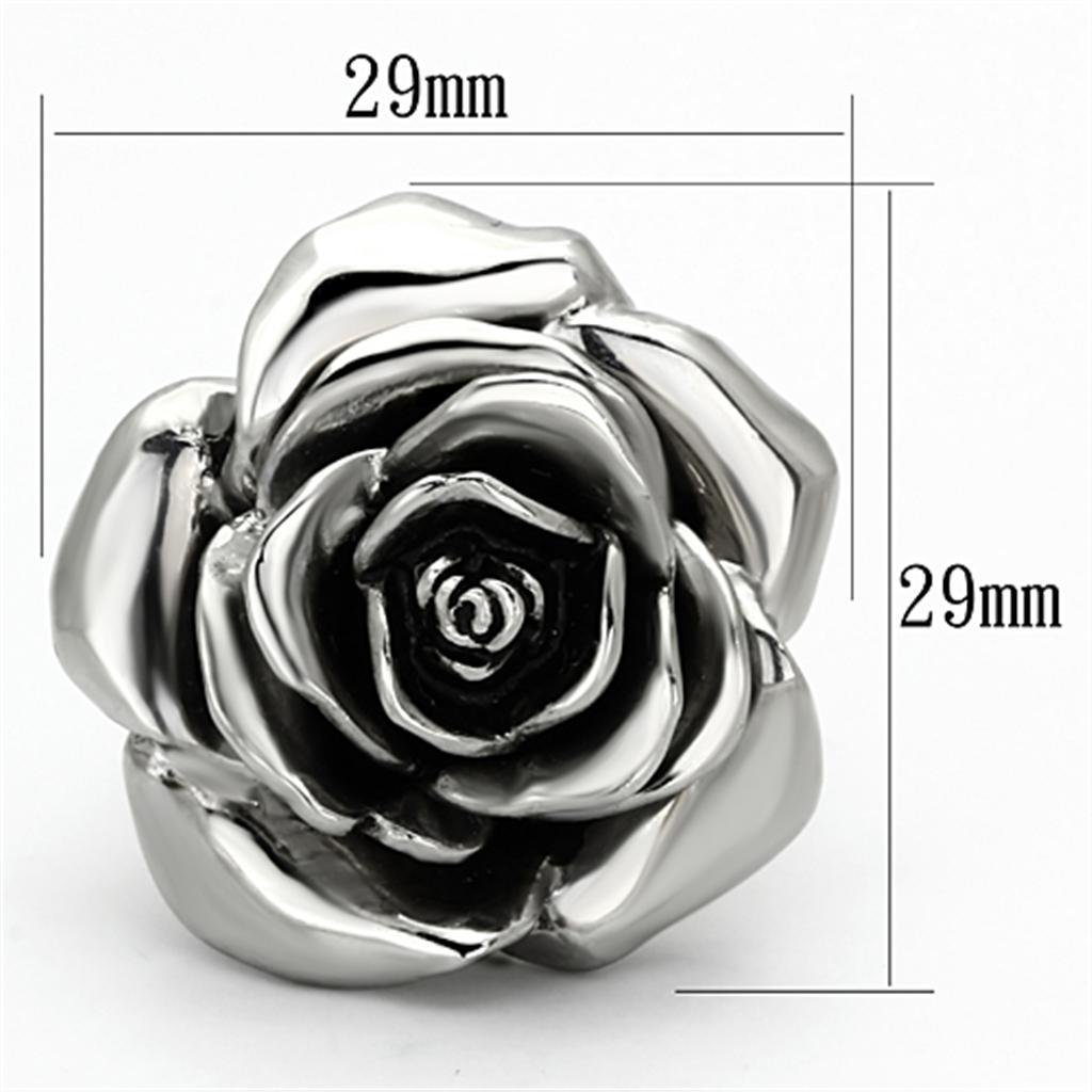 High polished (no plating) Stainless Steel Ring with Epoxy  in Jet