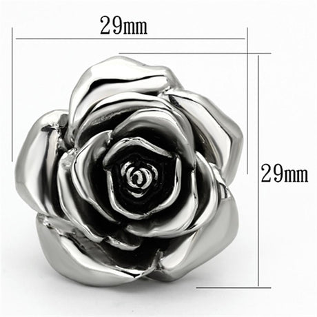 High polished (no plating) Stainless Steel Ring with Epoxy  in Jet