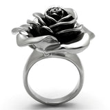 High polished (no plating) Stainless Steel Ring with Epoxy  in Jet