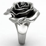 High polished (no plating) Stainless Steel Ring with Epoxy  in Jet