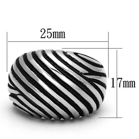 High polished (no plating) Stainless Steel Ring with Epoxy  in Jet