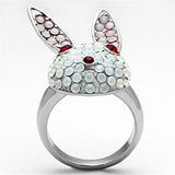 High polished (no plating) Stainless Steel Ring with Top Grade Crystal  in Multi Color