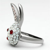 High polished (no plating) Stainless Steel Ring with Top Grade Crystal  in Multi Color