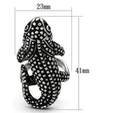 High polished (no plating) Stainless Steel Ring with Top Grade Crystal  in Jet