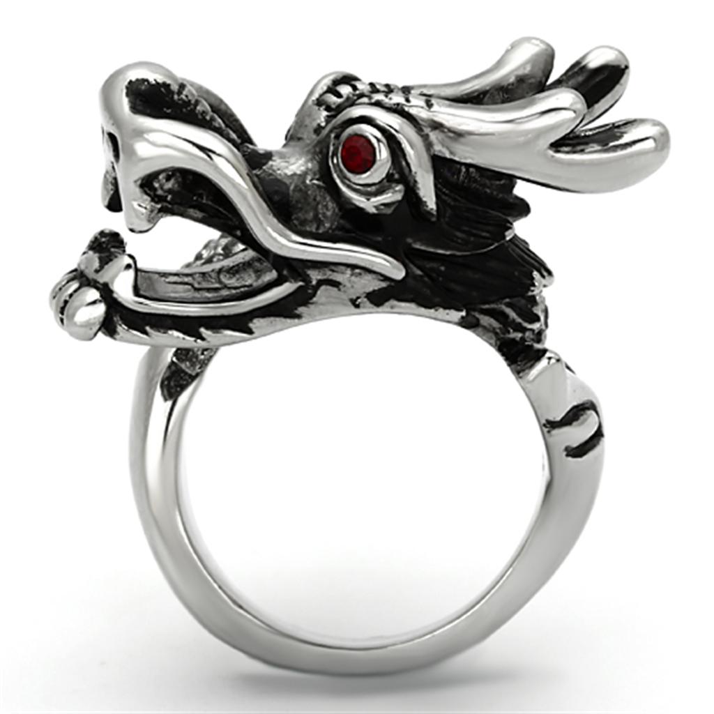High polished (no plating) Stainless Steel Ring with Top Grade Crystal  in Siam
