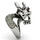 High polished (no plating) Stainless Steel Ring with Top Grade Crystal  in Siam