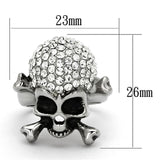 High polished (no plating) Stainless Steel Ring with Top Grade Crystal  in Clear