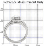 Rhodium 925 Sterling Silver Ring with AAA Grade CZ  in Clear