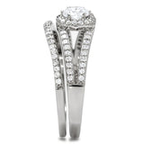 Rhodium 925 Sterling Silver Ring with AAA Grade CZ  in Clear