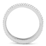 Rhodium 925 Sterling Silver Ring with AAA Grade CZ  in Clear