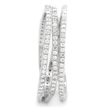 Rhodium 925 Sterling Silver Ring with AAA Grade CZ  in Clear