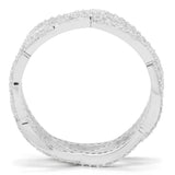 Rhodium 925 Sterling Silver Ring with AAA Grade CZ  in Clear