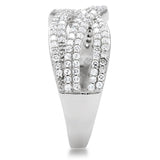 Rhodium 925 Sterling Silver Ring with AAA Grade CZ  in Clear