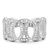 Rhodium 925 Sterling Silver Ring with AAA Grade CZ  in Clear