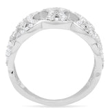 Rhodium 925 Sterling Silver Ring with AAA Grade CZ  in Clear