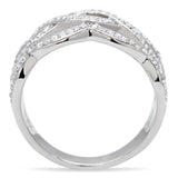 Rhodium 925 Sterling Silver Ring with AAA Grade CZ  in Clear