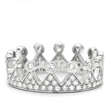 Rhodium 925 Sterling Silver Ring with AAA Grade CZ  in Clear