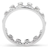 Rhodium 925 Sterling Silver Ring with AAA Grade CZ  in Clear