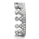 Rhodium 925 Sterling Silver Ring with AAA Grade CZ  in Clear