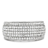 Rhodium 925 Sterling Silver Ring with AAA Grade CZ  in Clear