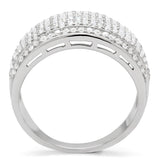 Rhodium 925 Sterling Silver Ring with AAA Grade CZ  in Clear