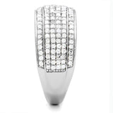 Rhodium 925 Sterling Silver Ring with AAA Grade CZ  in Clear