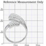 Rhodium 925 Sterling Silver Ring with AAA Grade CZ  in Clear