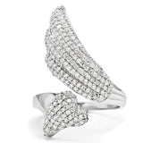 Rhodium 925 Sterling Silver Ring with AAA Grade CZ  in Clear