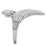 Rhodium 925 Sterling Silver Ring with AAA Grade CZ  in Clear