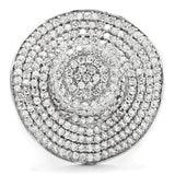 Rhodium 925 Sterling Silver Ring with AAA Grade CZ  in Clear