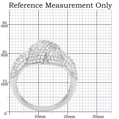 Rhodium 925 Sterling Silver Ring with AAA Grade CZ  in Clear
