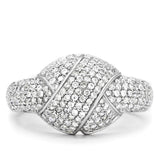 Rhodium 925 Sterling Silver Ring with AAA Grade CZ  in Clear