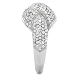 Rhodium 925 Sterling Silver Ring with AAA Grade CZ  in Clear