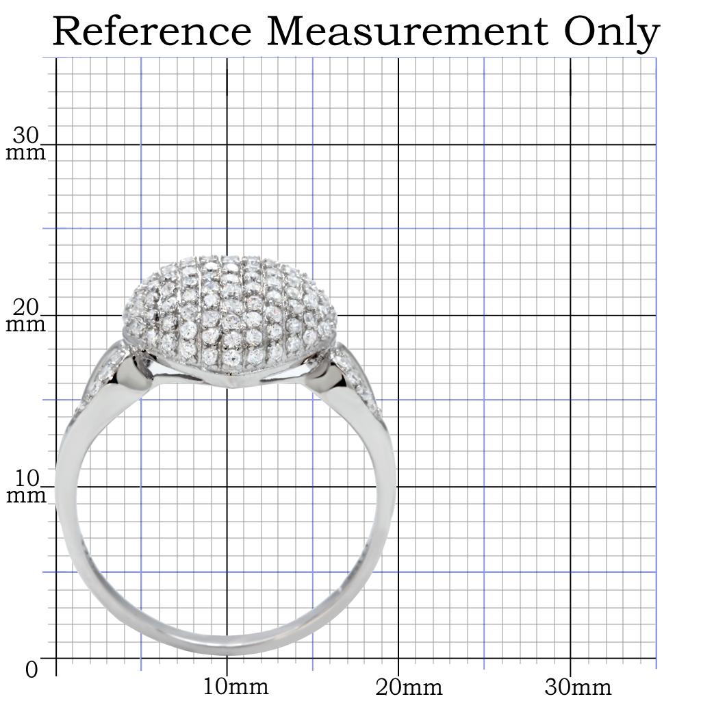 Rhodium 925 Sterling Silver Ring with AAA Grade CZ  in Clear