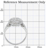 Rhodium 925 Sterling Silver Ring with AAA Grade CZ  in Clear