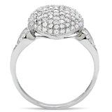 Rhodium 925 Sterling Silver Ring with AAA Grade CZ  in Clear