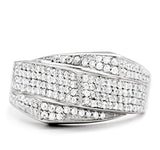 Rhodium 925 Sterling Silver Ring with AAA Grade CZ  in Clear