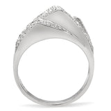 Rhodium 925 Sterling Silver Ring with AAA Grade CZ  in Clear