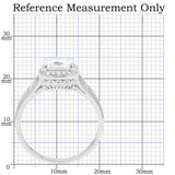 Rhodium 925 Sterling Silver Ring with AAA Grade CZ  in Clear