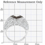 Rhodium + Ruthenium 925 Sterling Silver Ring with AAA Grade CZ  in Brown