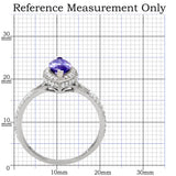 Rhodium 925 Sterling Silver Ring with AAA Grade CZ  in Tanzanite