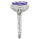 Rhodium 925 Sterling Silver Ring with AAA Grade CZ  in Tanzanite