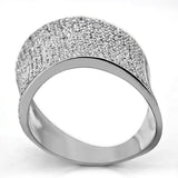 Rhodium 925 Sterling Silver Ring with AAA Grade CZ  in Clear