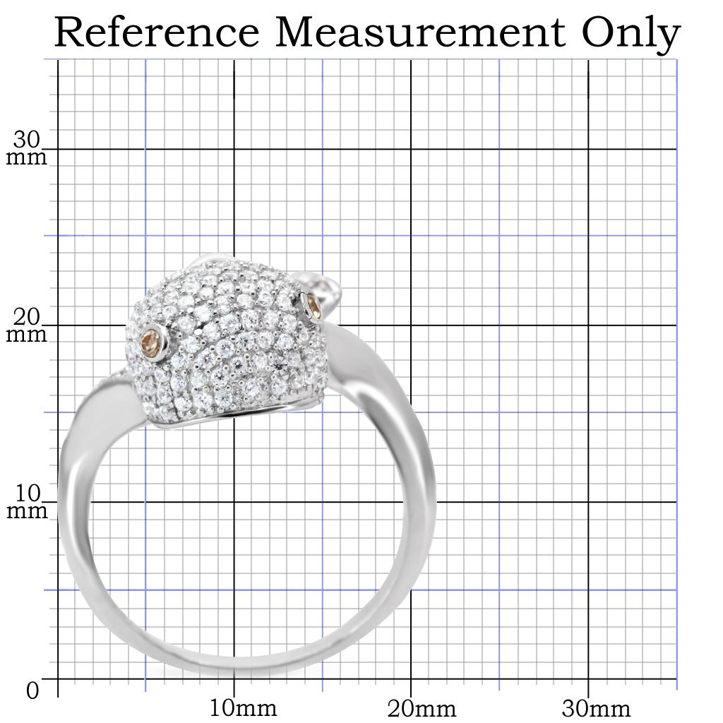 Rhodium 925 Sterling Silver Ring with AAA Grade CZ  in Brown
