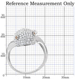 Rhodium 925 Sterling Silver Ring with AAA Grade CZ  in Brown