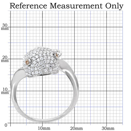 Rhodium 925 Sterling Silver Ring with AAA Grade CZ  in Brown