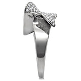 Rhodium 925 Sterling Silver Ring with AAA Grade CZ  in Clear