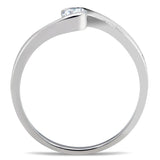 Rhodium 925 Sterling Silver Ring with AAA Grade CZ  in Clear
